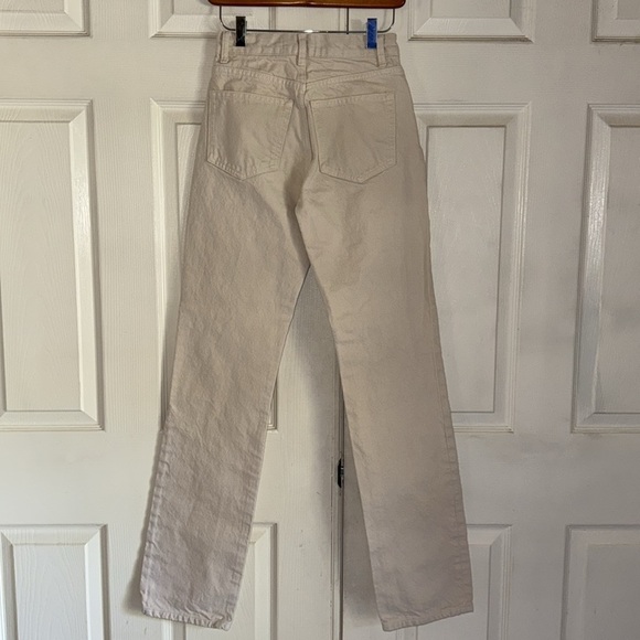 Reformation Cream Cynthia High Rise Straight Long Jeans - Picture 3 of 8